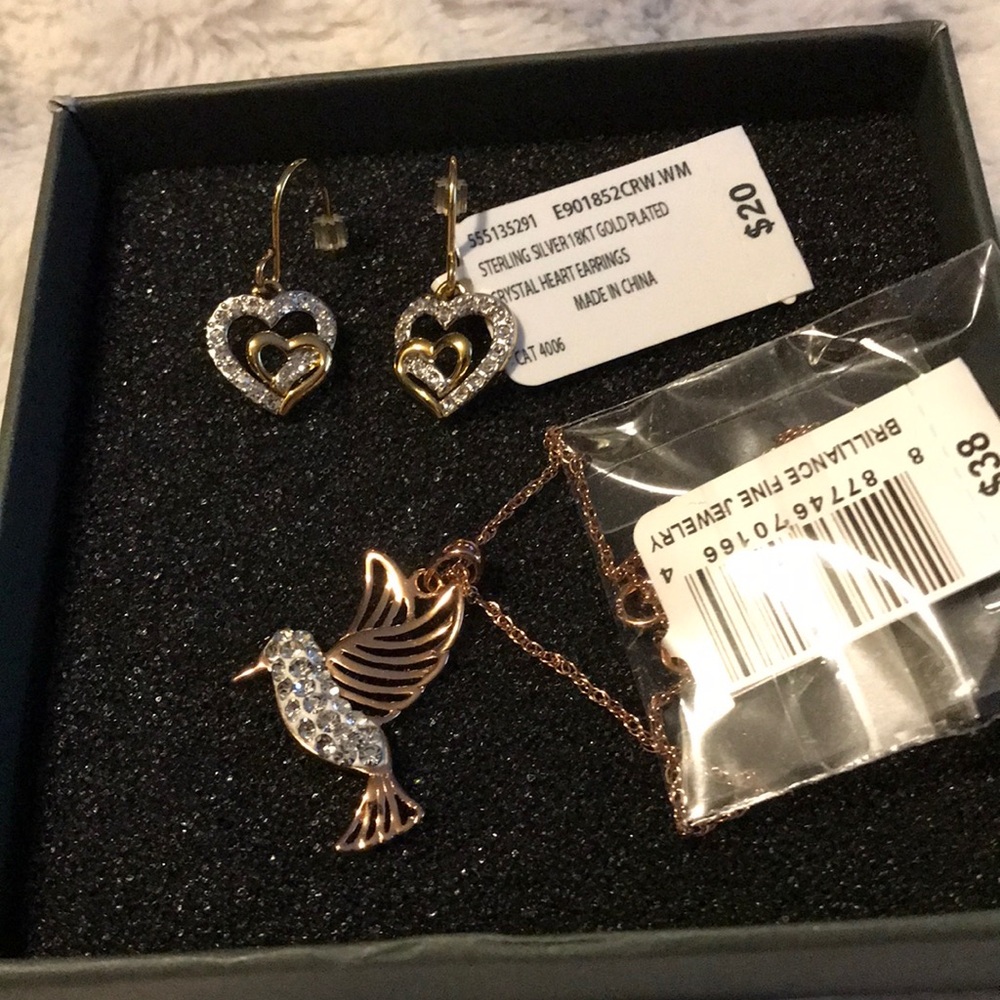 Brilliance fine jewelry earring and necklace set